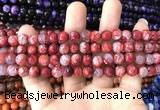 CAA1710 15 inches 8mm faceted round fire crackle agate beads