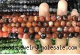 CAA1713 15 inches 8mm faceted round fire crackle agate beads