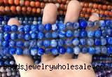 CAA1718 15 inches 8mm faceted round fire crackle agate beads