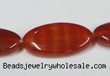 CAA173 15.5 inches 15*30mm oval red agate gemstone beads