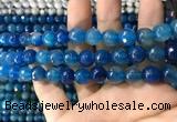 CAA1738 15 inches 10mm faceted round fire crackle agate beads