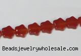 CAA174 15.5 inches 8*8mm star red agate gemstone beads