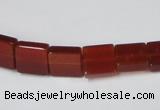 CAA175 15.5 inches 10*10mm square red agate gemstone beads