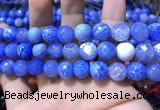 CAA1750 15 inches 12mm faceted round fire crackle agate beads