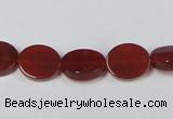 CAA176 15.5 inches 10*12mm oval red agate gemstone beads