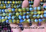 CAA1769 15 inches 8mm faceted round fire crackle agate beads