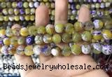 CAA1781 15 inches 10mm faceted round fire crackle agate beads