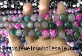 CAA1784 15 inches 10mm faceted round fire crackle agate beads