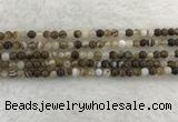 CAA1820 15.5 inches 4mm round banded agate gemstone beads