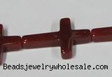 CAA183 15.5 inches 20*30mm cross red agate gemstone beads