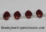 CAA184 Top-drilled 8*12mm marquise red agate gemstone beads