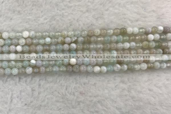 CAA1840 15.5 inches 4mm round banded agate gemstone beads