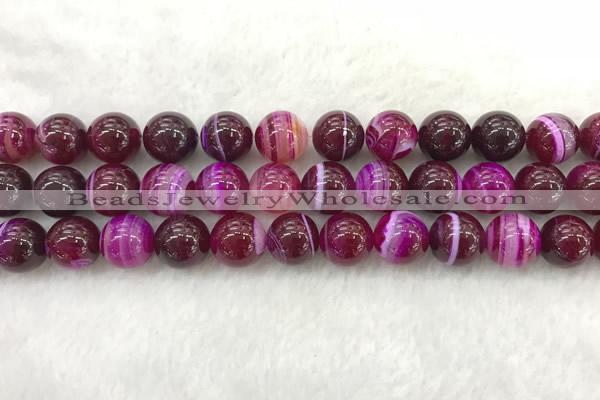 CAA1884 15.5 inches 12mm round banded agate gemstone beads