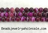 CAA1885 15.5 inches 14mm round banded agate gemstone beads