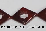 CAA189 15.5 inches 22*28mm diamond red agate gemstone beads