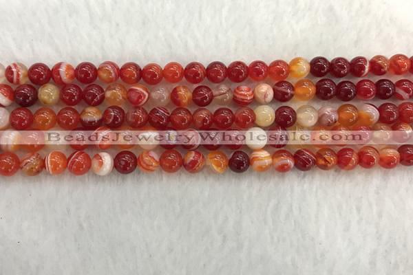 CAA1911 15.5 inches 6mm round banded agate gemstone beads