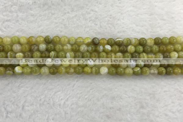 CAA1950 15.5 inches 4mm round banded agate gemstone beads