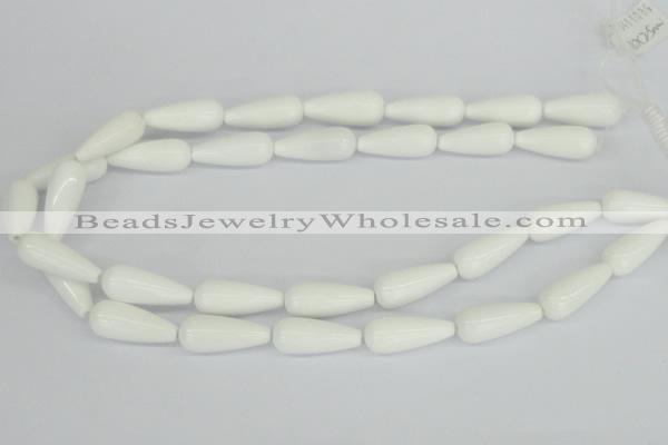 CAA20 15.5 inches 10*25mm teardrop white agate gemstone beads