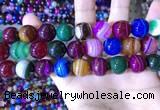 CAA2036 15.5 inches 16mm round banded agate gemstone beads