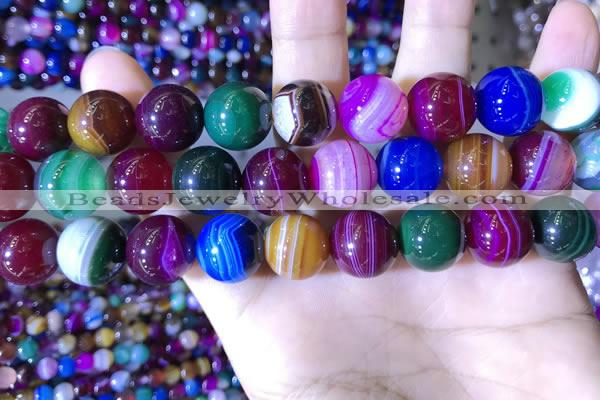 CAA2036 15.5 inches 16mm round banded agate gemstone beads