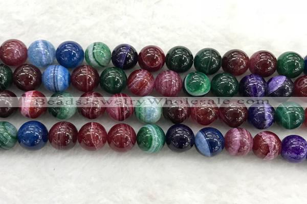 CAA2045 15.5 inches 14mm round banded agate gemstone beads