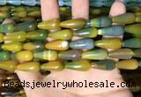 CAA2052 15.5 inches 8*20mm teardrop agate beads wholesale