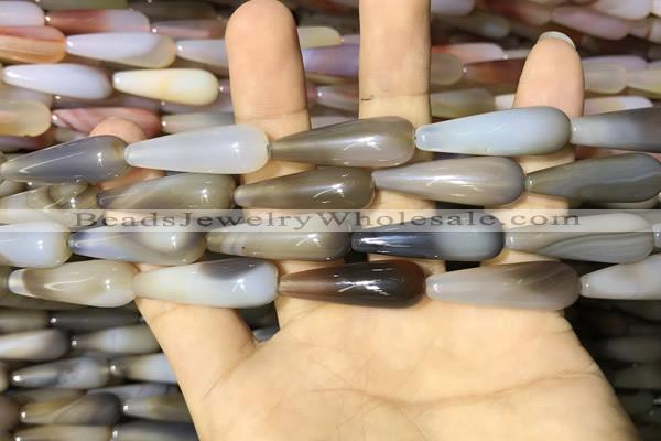 CAA2063 15.5 inches 10*30mm teardrop agate beads wholesale