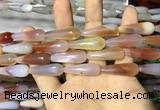 CAA2065 15.5 inches 10*30mm teardrop agate beads wholesale