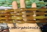 CAA2066 15.5 inches 10*30mm teardrop agate beads wholesale