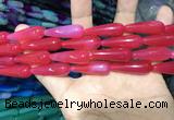 CAA2072 15.5 inches 10*30mm teardrop agate beads wholesale