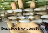 CAA2092 15.5 inches 10*30mm faceted teardrop agate beads