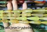 CAA2095 15.5 inches 10*30mm faceted teardrop agate beads