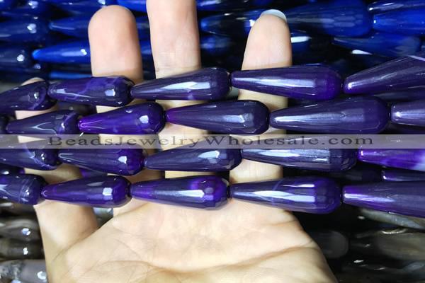 CAA2096 15.5 inches 10*30mm faceted teardrop agate beads