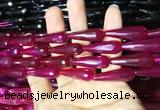 CAA2098 15.5 inches 10*30mm faceted teardrop agate beads