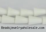 CAA21 15.5 inches 10*14mm bell white agate gemstone beads