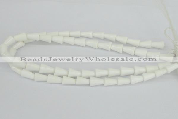 CAA21 15.5 inches 10*14mm bell white agate gemstone beads