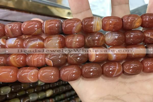 CAA2119 15.5 inches 10*14mm drum agate beads wholesale