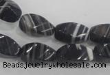 CAA214 15.5 inches 8*16mm twisted rice madagascar agate beads