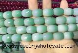 CAA2141 15.5 inches 12*16mm faceted drum agate beads wholesale