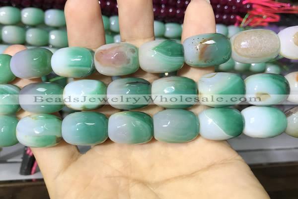 CAA2148 15.5 inches 13*18mm faceted drum agate beads wholesale