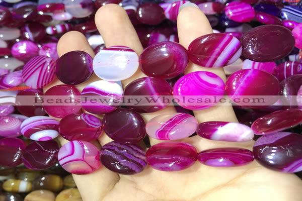 CAA2173 15.5 inches 15*20mm oval banded agate beads wholesale