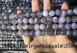 CAA2193 15.5 inches 10mm faceted round banded agate beads