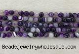 CAA2213 15.5 inches 8mm faceted round banded agate beads