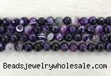 CAA2214 15.5 inches 10mm faceted round banded agate beads