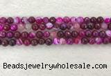 CAA2220 15.5 inches 8mm faceted round banded agate beads