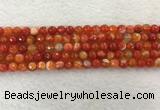 CAA2226 15.5 inches 6mm faceted round banded agate beads