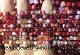 CAA2232 15.5 inches 4mm faceted round banded agate beads