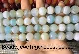 CAA2243 15.5 inches 12mm faceted round banded agate beads