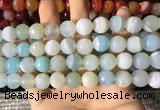 CAA2244 15.5 inches 14mm faceted round banded agate beads