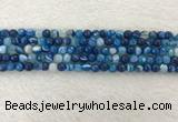 CAA2256 15.5 inches 4mm faceted round banded agate beads